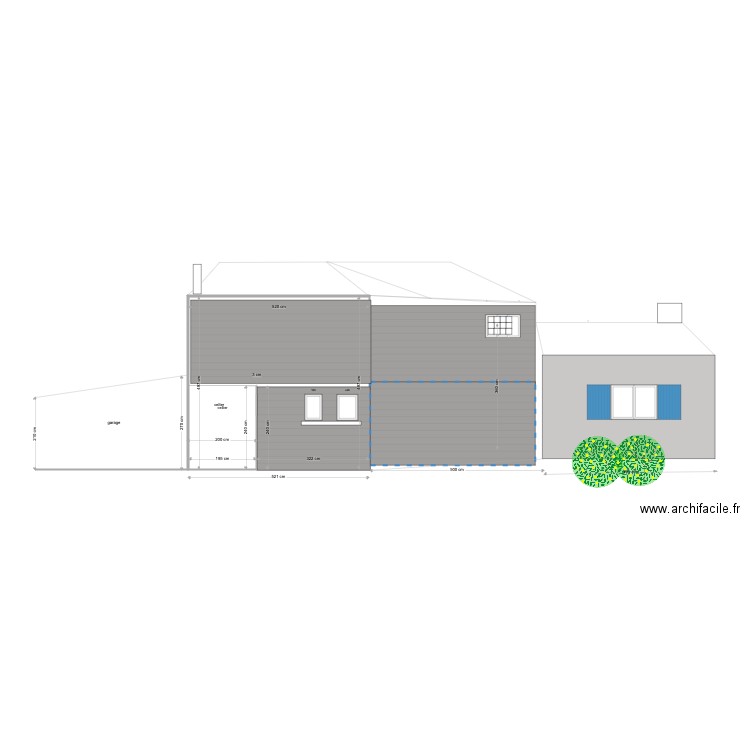 facade laterale . Plan de 0 pièce et 0 m2