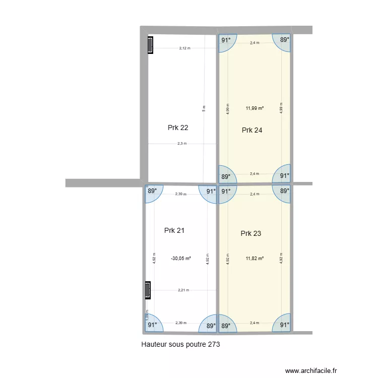 Terrasses garage 21 et 22. Plan de 