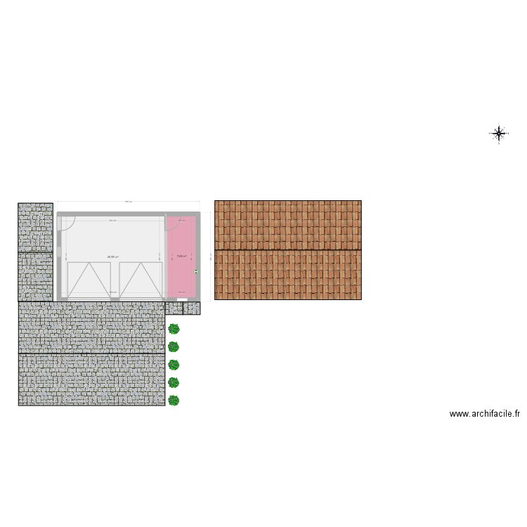 Garage 2. Plan de 2 pièces et 35 m2