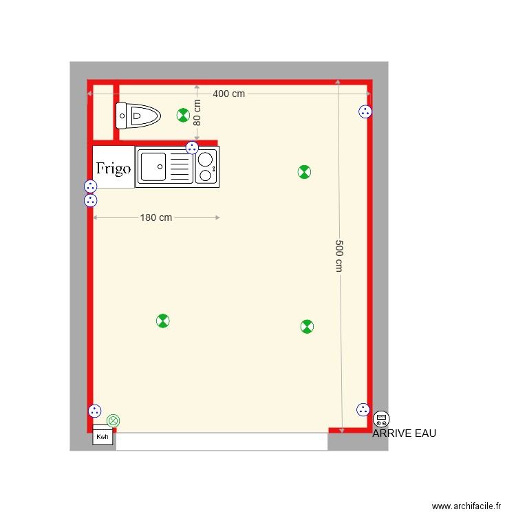 LA HALLE. Plan de 0 pièce et 0 m2