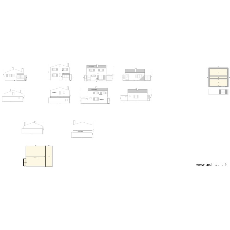 Maison Châteauneuf. Plan de 3 pièces et 69 m2