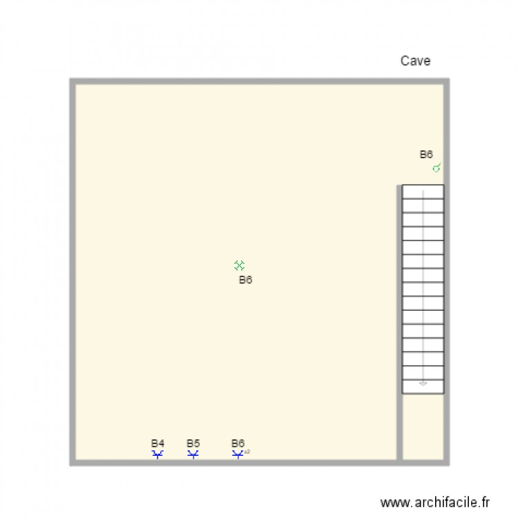 Hubert delfosse 29 cave. Plan de 1 pièce et 46 m2