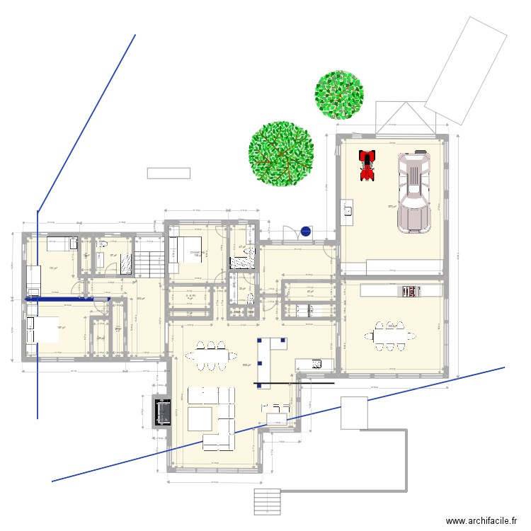 vieux chalet PLAN RENO 3. Plan de 24 pièces et 406 m2