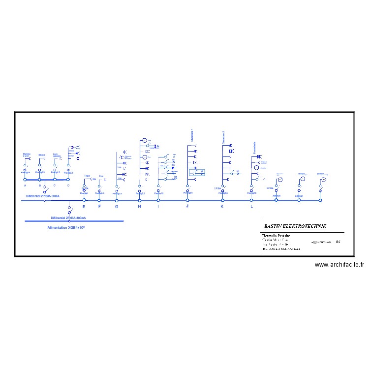 Appartement B5 Schema unifilaIRre. Plan de 0 pièce et 0 m2