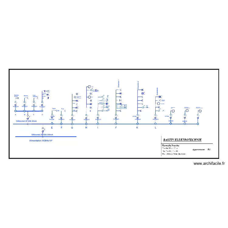 Appartement B5 Schema unifilaIRre. Plan de Appartement B5 Schema unifilaIRre. Plan de