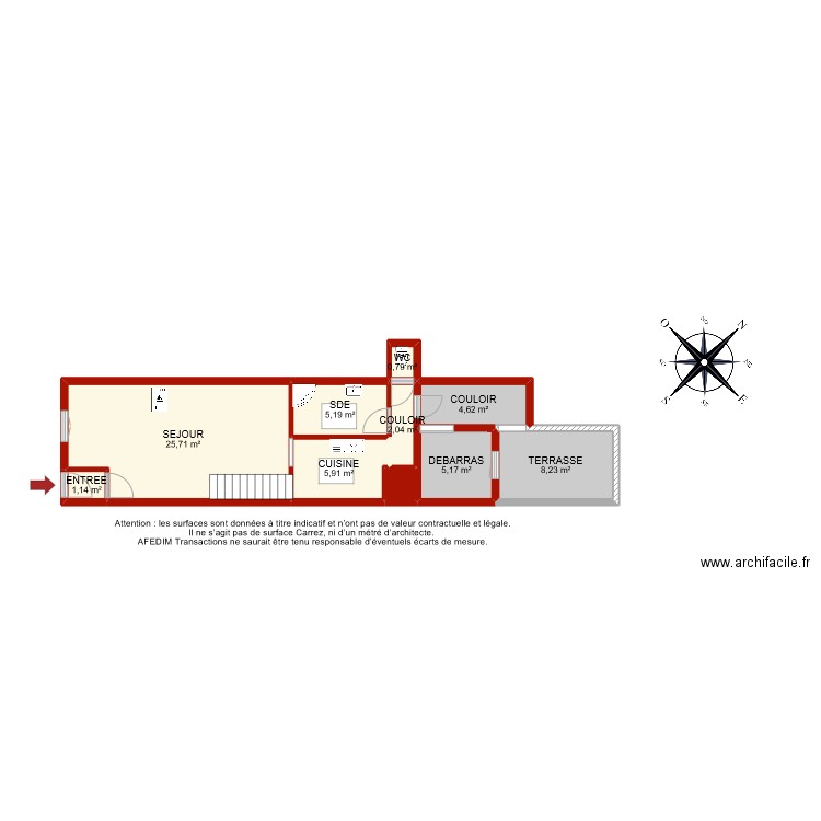 BI 9205 RDC. Plan de 10 pièces et 60 m2