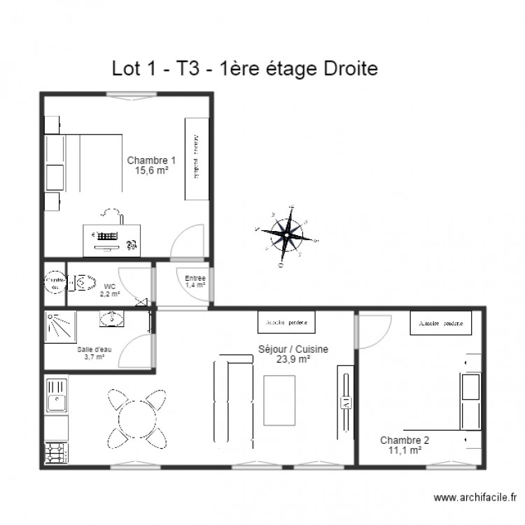 JUVIGNY  1etage Droite. Plan de 0 pièce et 0 m2
