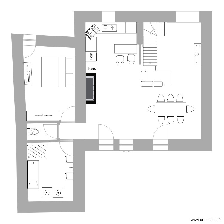 Maison Lulu. Plan de 3 pièces et 24 m2