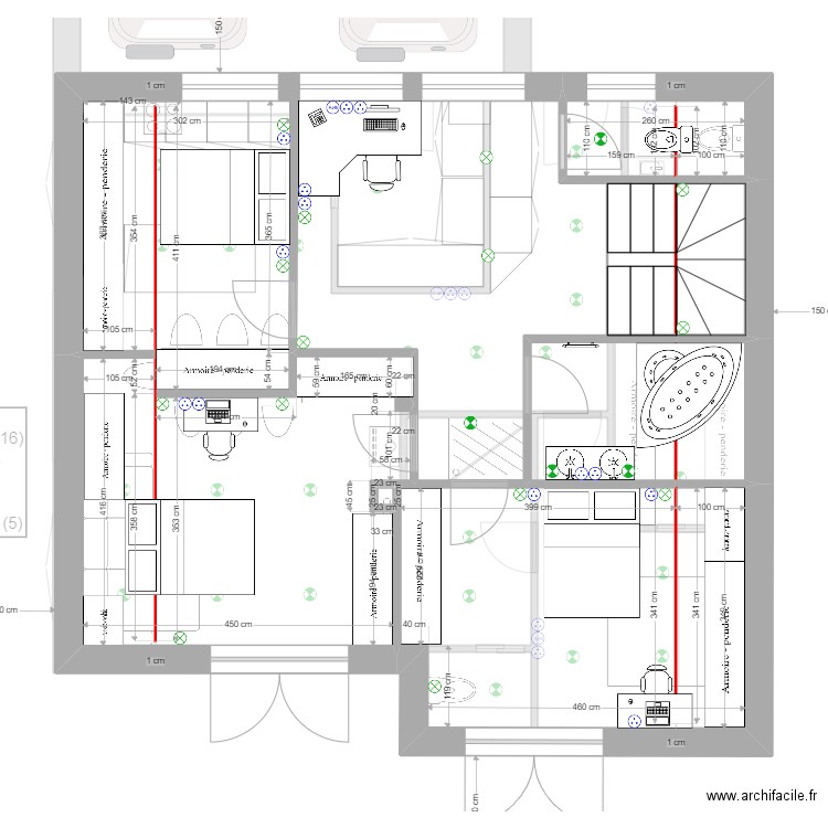 Maison Alexis1 V2. Plan de 41 pièces et 378 m2