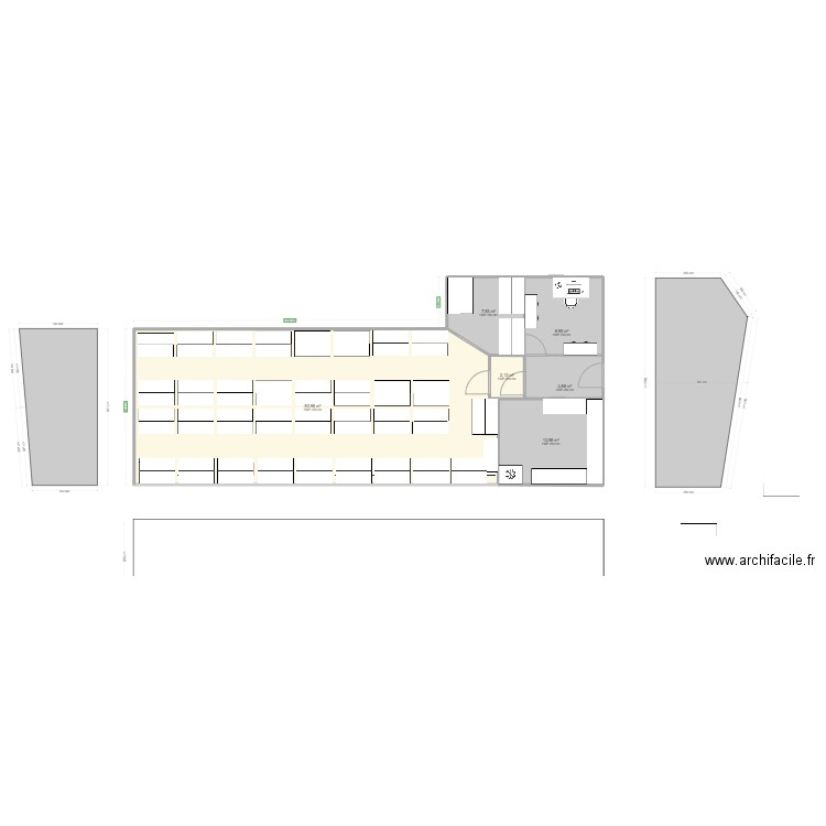 Facades. Plan de 0 pièce et 0 m2