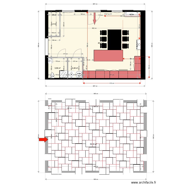 PIECE RDC CUISINE 2. Plan de 5 pièces et 98 m2