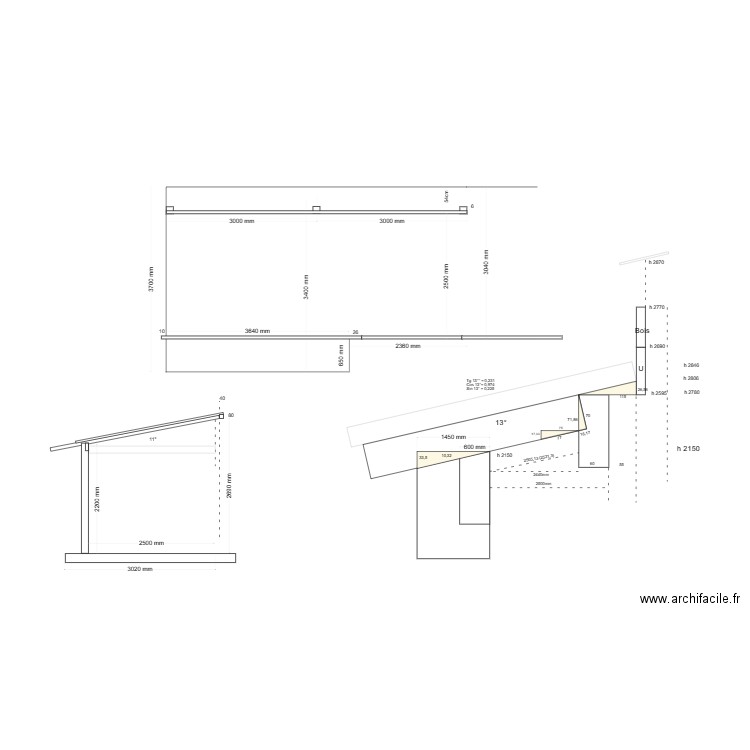 Structure pergola 2023_V2. Plan de 0 pièce et 0 m2