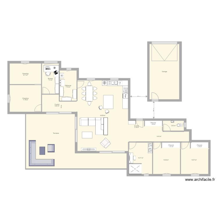 mmm. Plan de 0 pièce et 0 m2