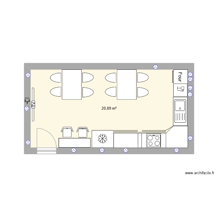 Jardin. Plan de 1 pièce et 21 m2