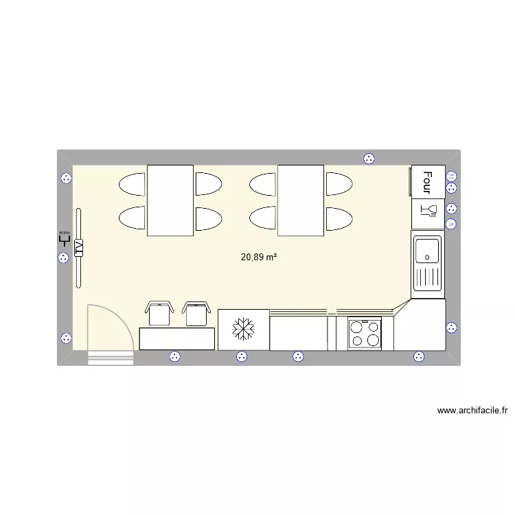 Jardin. Plan de 1 pièce et 21 m² Jardin. Plan de 1 pièce et 21 m²
