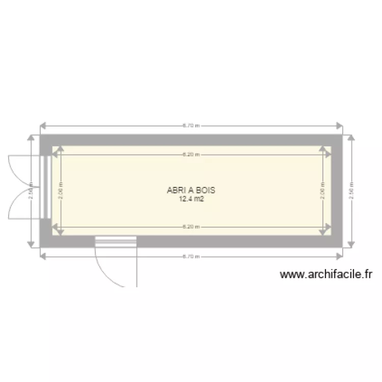 abri &agrave; bois. Plan de 