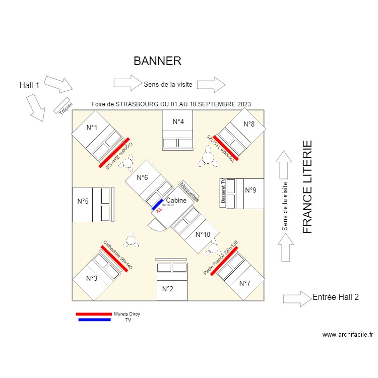 Foire de Strasbourg. Plan de 1 pièce et 100 m2