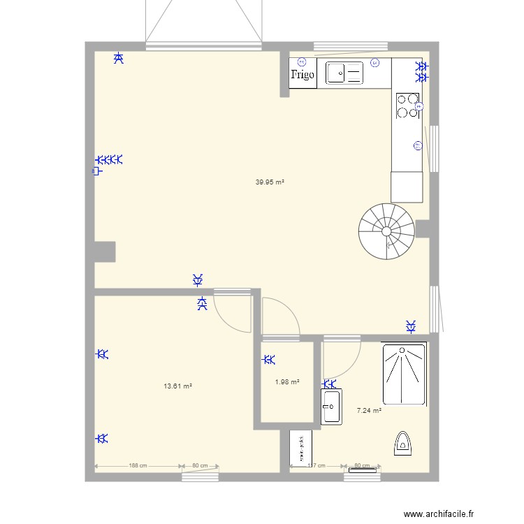 Gites final 8 elec. Plan de 8 pièces et 90 m2