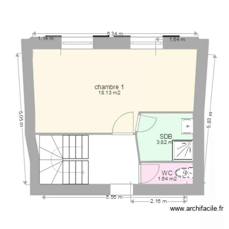 chambres niveau dalle GUERY V2. Plan de 