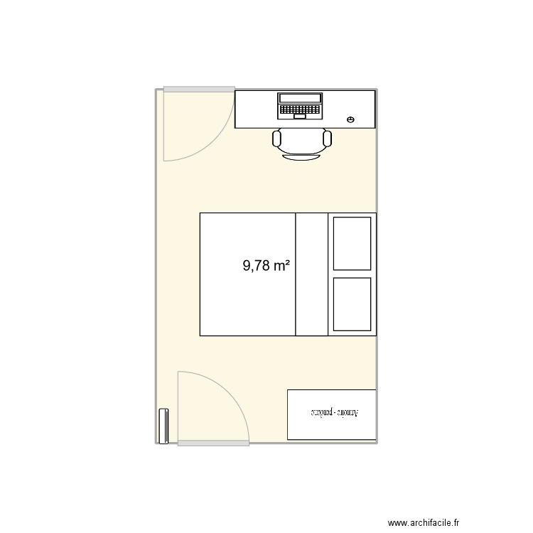 chambre. Plan de 0 pièce et 0 m2