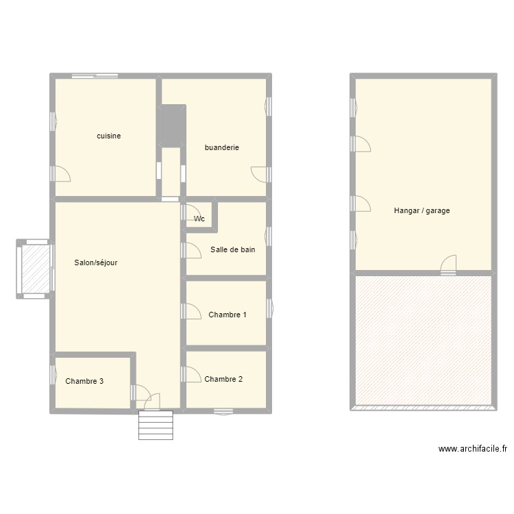 1055. Plan de 13 pièces et 293 m2