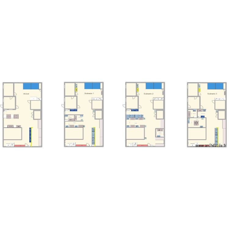 Maintenance. Plan de 21 pièces et 1063 m2