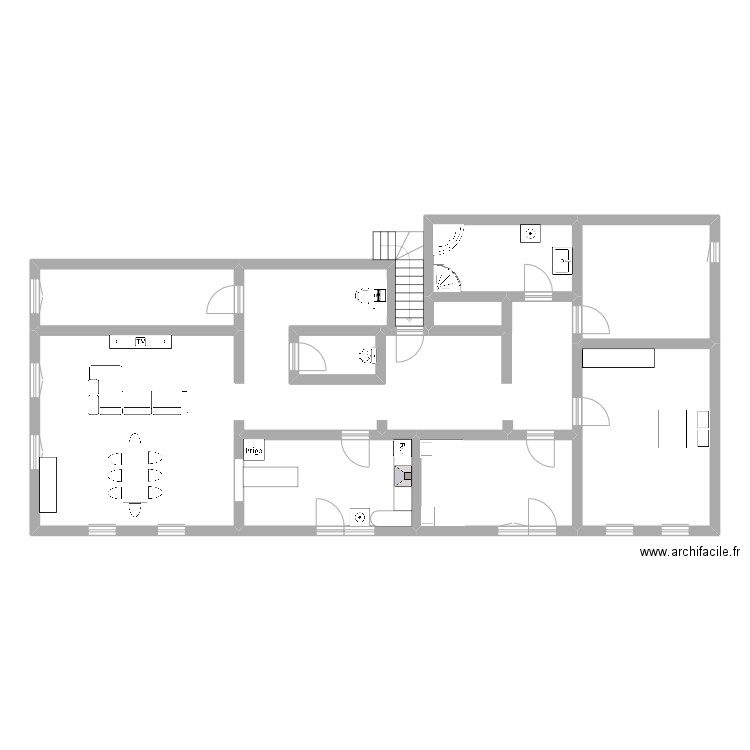 plan appart. Plan de 7 pièces et 73 m2