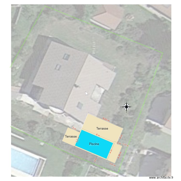 piscine. Plan de 0 pièce et 0 m2