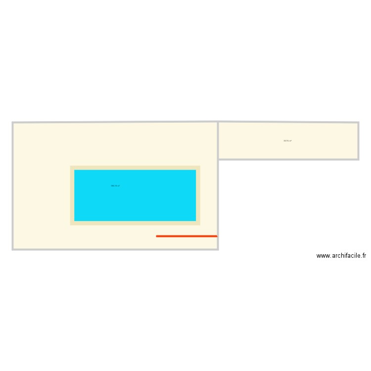 piscine1. Plan de 2 pièces et 187 m2