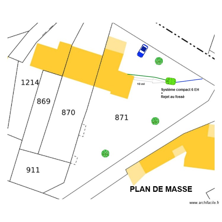 Bernede. Plan de 0 pièce et 0 m2