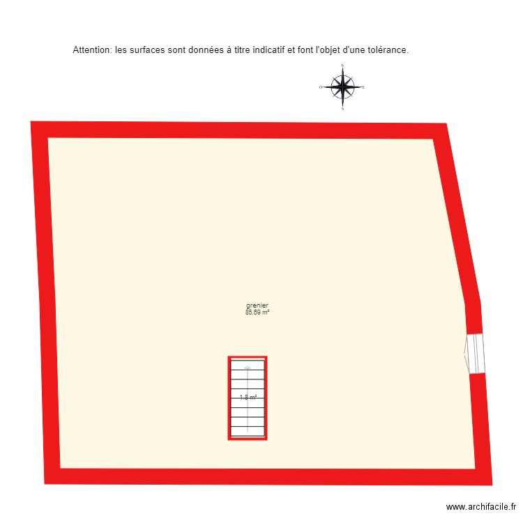 BI 2571 grenier non côté. Plan de 0 pièce et 0 m2