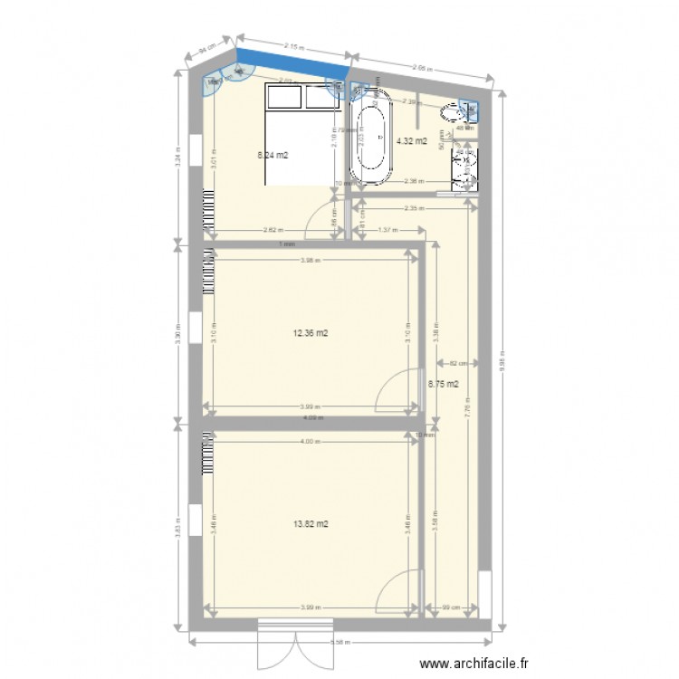 etage baignoire3. Plan de 0 pièce et 0 m2