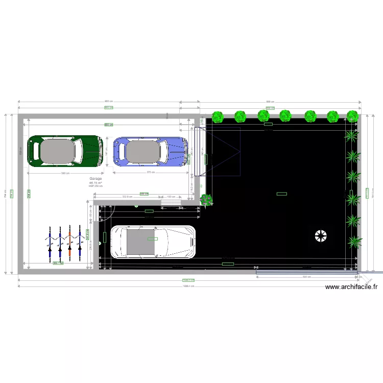 Garage Carport. Plan de 