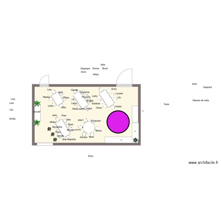 plan de table 2. Plan de 0 pièce et 0 m2