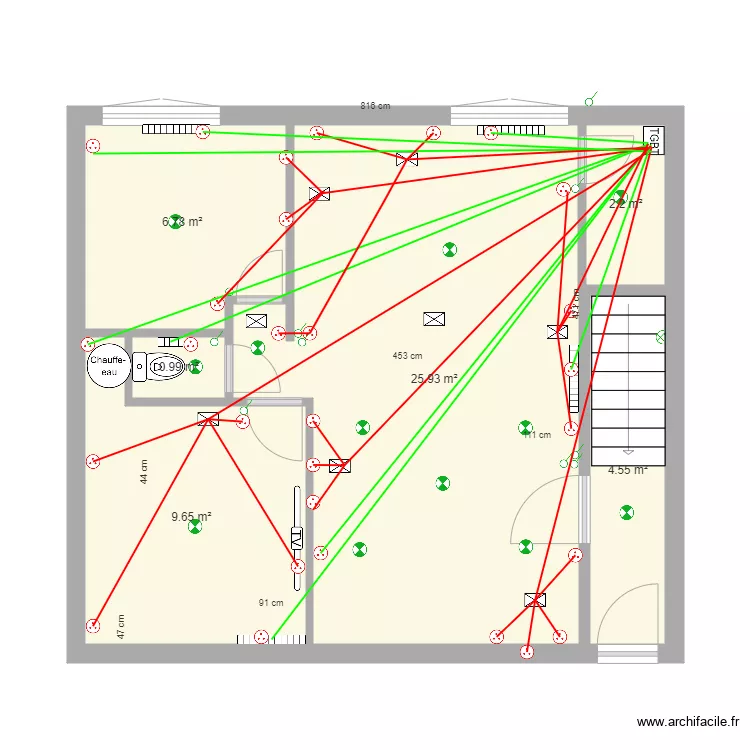 SCI des Amours 2 Electricit&eacute; PRISES. Plan de 