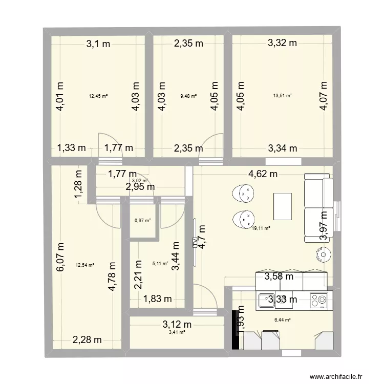 Saint Andr&eacute;. Plan de 10  et 86 m²