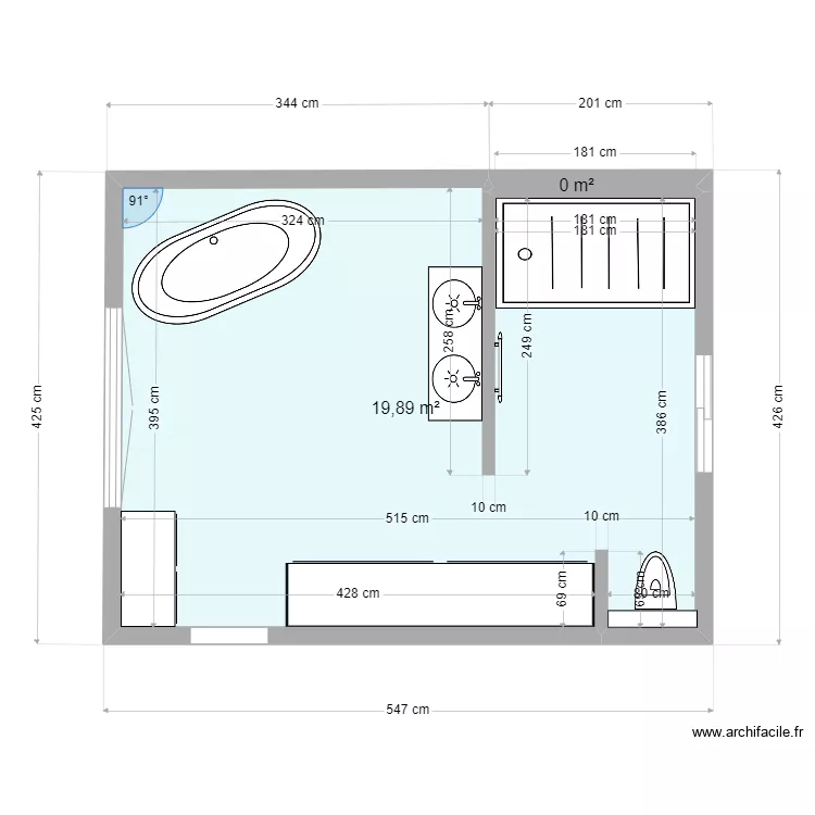 salle de bain 3. Plan de 