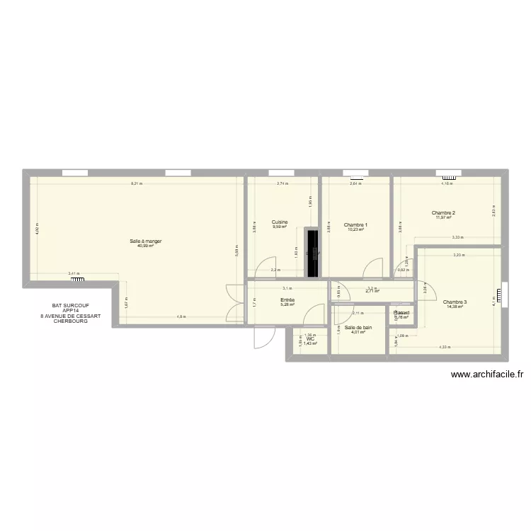 BAT SURCOUF LGT14. Plan de 