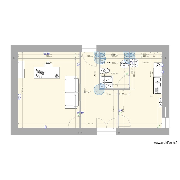 GUYNEMER BUANDERIE BUREAU. Plan de 0 pièce et 0 m2