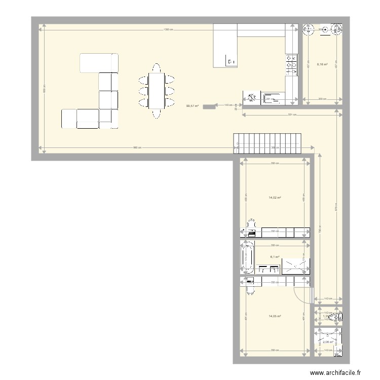 TASIE F5 200M. Plan de 15 pièces et 208 m2