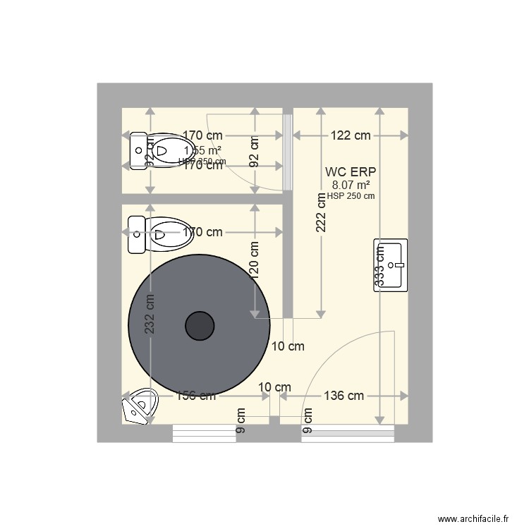 WC ERP. Plan de 0 pièce et 0 m2