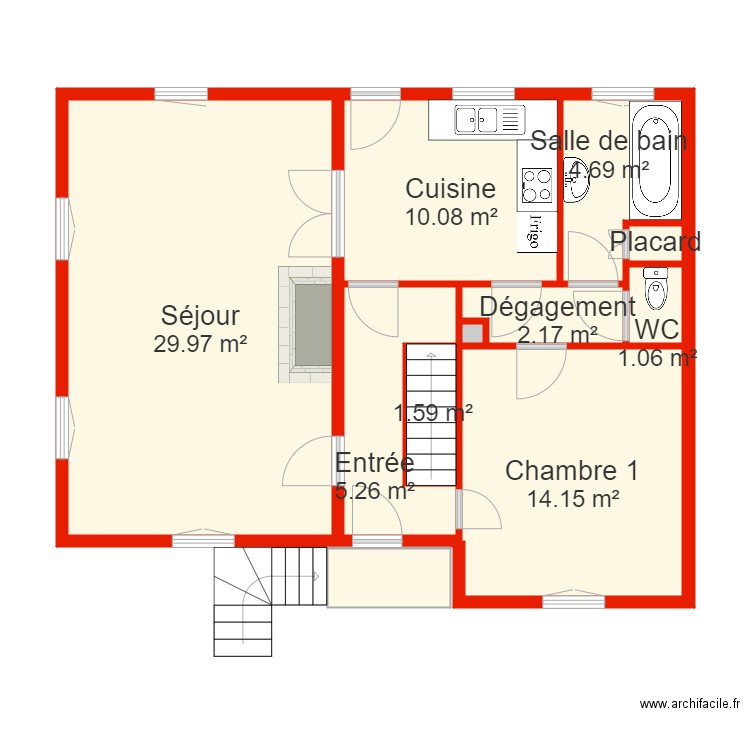 BI 2729 rdc non côté. Plan de 0 pièce et 0 m2