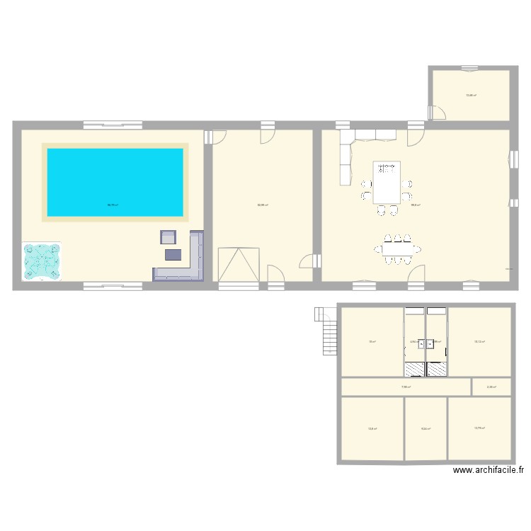 marnay piscine. Plan de 13 pièces et 350 m2