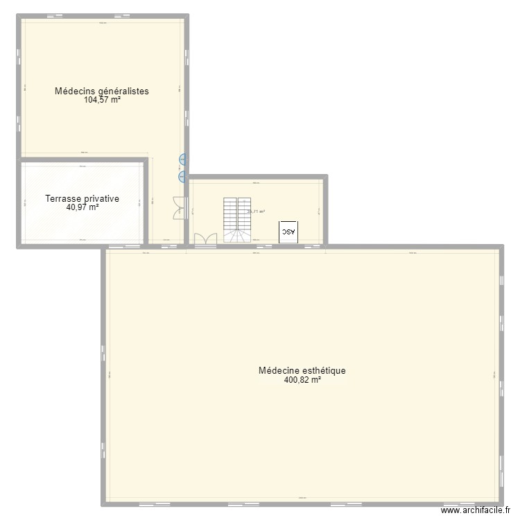 etage 1 - projet 2 expo sud. Plan de 4 pièces et 582 m2