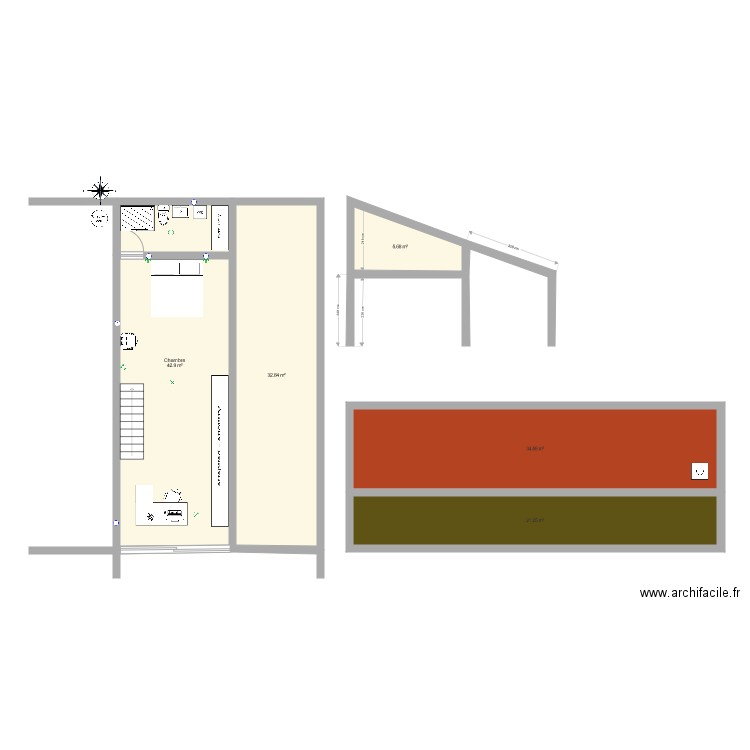 Extension Etage. Plan de 0 pièce et 0 m2