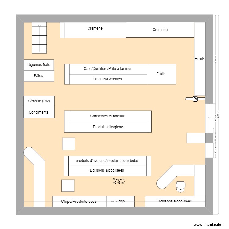 Plan accueil magasin. Plan de 0 pièce et 0 m2