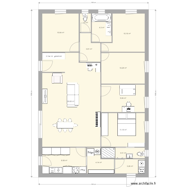 Maison 130 m2 idéale. Plan de 0 pièce et 0 m2