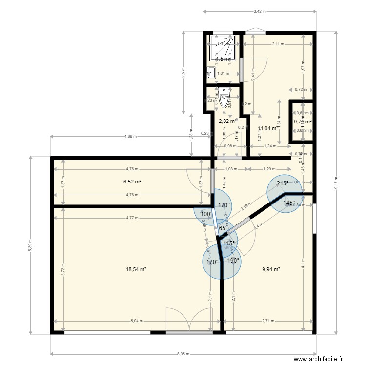 PHARMACIE DU LAGON. Plan de 7 pièces et 50 m2