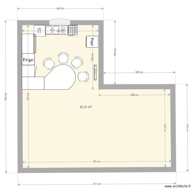 Cuisine. Plan de 0 pièce et 0 m2