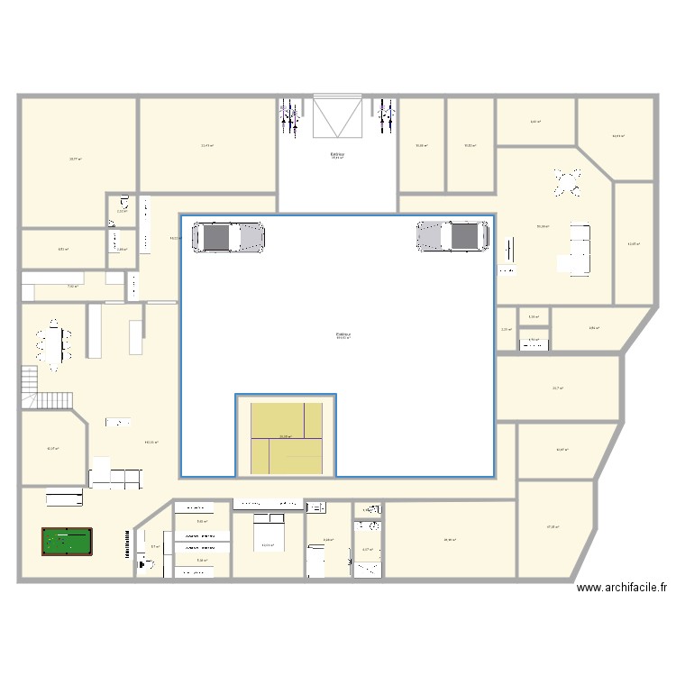 test bi foyer new 02. Plan de 33 pièces et 721 m2